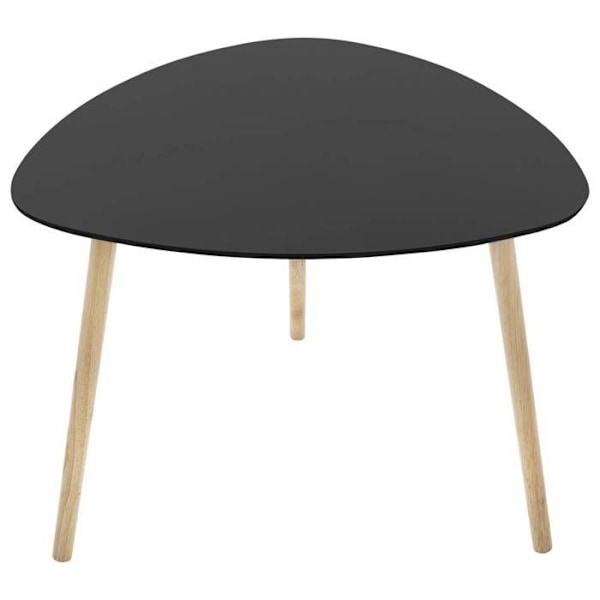 Sidebord "Mileo" - træ og gummi - sort - Sort - Atmosphera indretningsdesigner Sort og naturlig