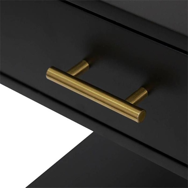 Nattbord - ATMOSPHERA - 1 skuff - MDF og Metal - Industriel Stil - H 53 cm sort