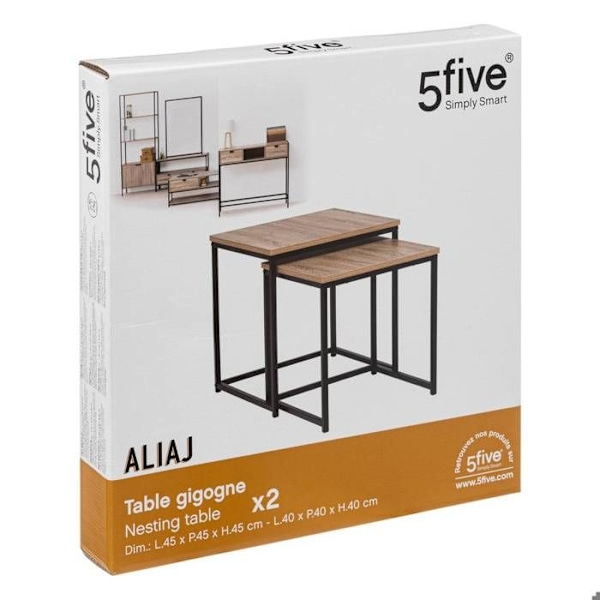 5five - 2 gigognettaulut "aliaj" luonnollinen tammi efekti Svart