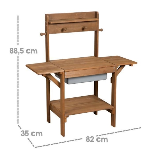 Pöytä Sable ja Vesi Massiivipuusta ROBA - Midi - Säänkestävä - Teak Teakfärgad