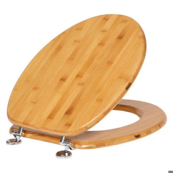 Toalettlock - 5Five - Bambu - Universell - 37x45,5 cm - Metall gångjärn kastanj