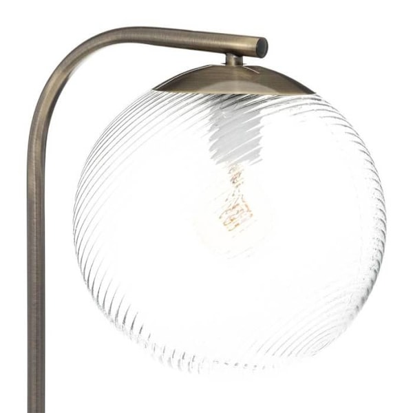 Modern Golvlampa ATMOSPHERA - Mörkguld Metall och Ribbad Glas - H 153 cm gyllene