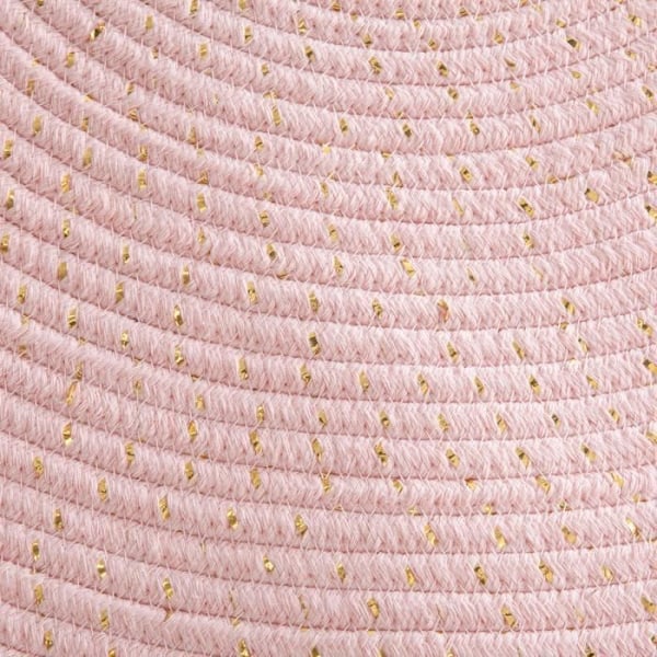 Tæppe - ATMOSPHERA - Plys tæppe i lyserød - Ø 90 cm - Guld lurex - Bomuld og polyester Rosa / Gul