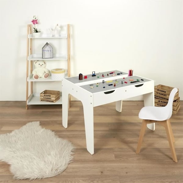 Nelihylly puusta 4 tasoa Home Deco Factory Vit