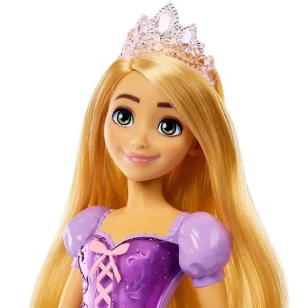 Rapunzel Doll 29 cm, Mattel Disney Princess Doll dressing og tilbehør HLW03 Lila och beige