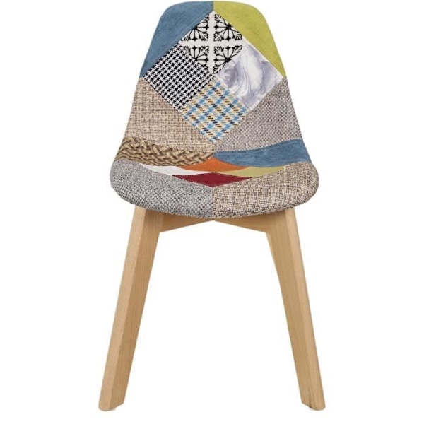 Chaise patchwork lapsille AC-DÉCO - Monivärinen - P 57,8 x L 47 cm x K 86,5 cm - Puu ja kangas Flerfärgad