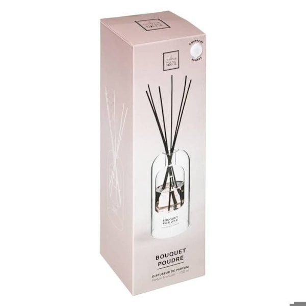 Hajuste diffuser - Atmosphera - Puuterinen kimppu - 150 ml - 6 tikku - Lasi Lyserød
