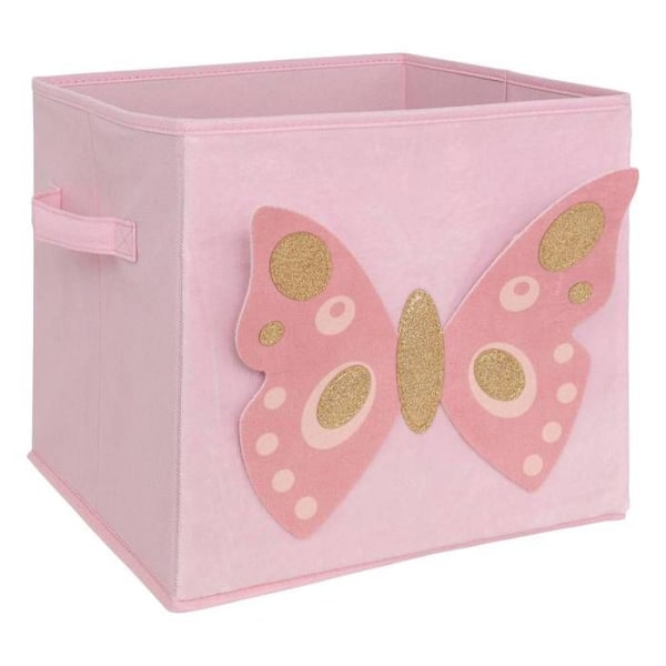 Barnförvaringslåda fjäril "Joey" rosa 29x29cm - Atmosphera inredningsdesign - Rosa Rosa