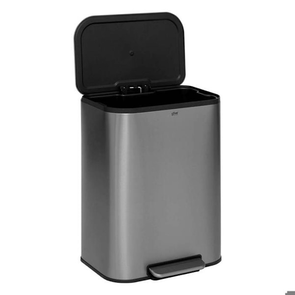 5five - affaldscontainer i rustfrit stål med mat finish 50l Pengar