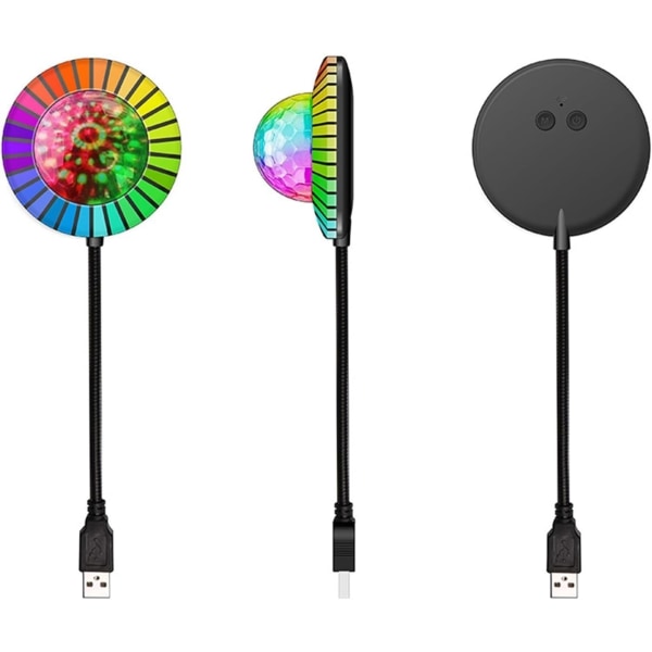 Discoboll Lampa - Musikstyrd Discolampa med USB Anslutning 7 cm
