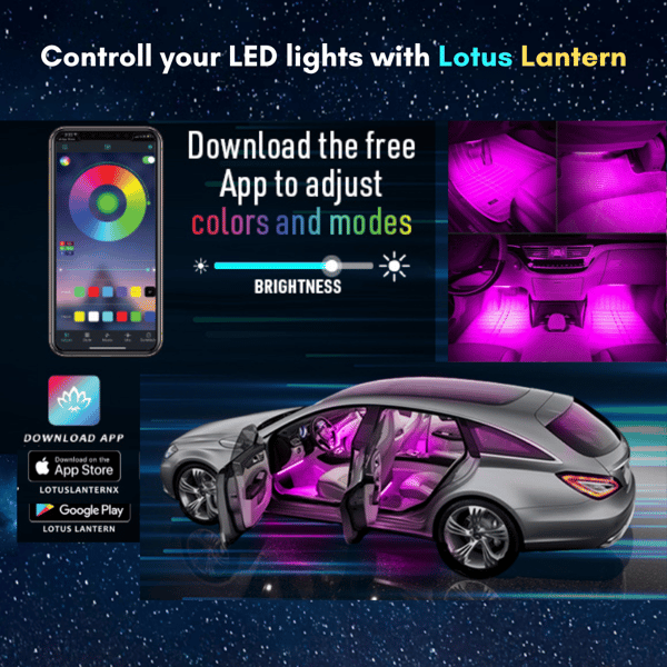 LED Car Bar Billjusremsa - Flerfärgad Interiör belysning