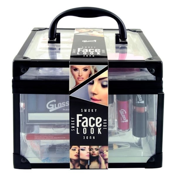 Sminkset - Gloss! - Essential-kollektion - 44 delar - 4 paletter - 4 läppstift - Tillbehör ingår