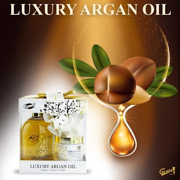Badkit - Natur - Arganolja - 500ml duschgel - 200ml lotion - 1 EVA-svamp
