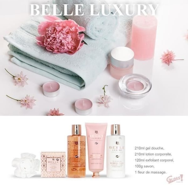 Badekar - BELLE - Luksus i Amber - 5 dele - Duschgel 210ml - Kropslotion 210ml