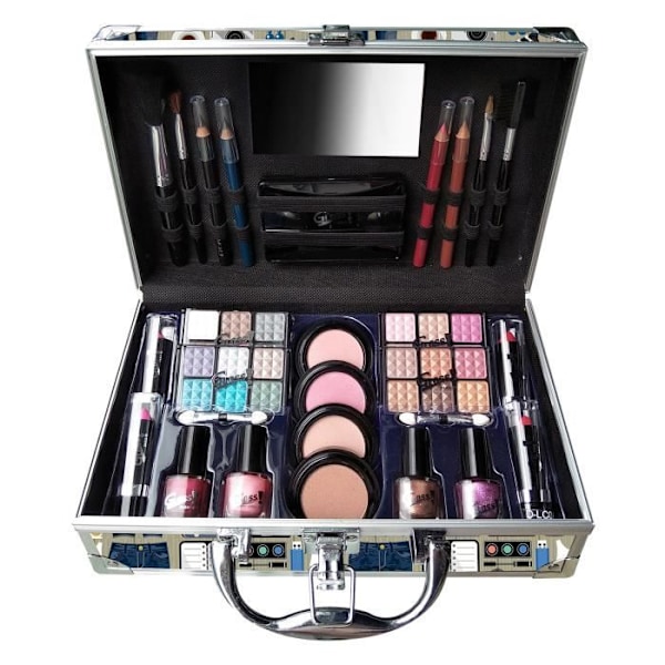 Makeup palette - Sort tøjstil - 24 øjenskygger - 4 blush - 4 læbestifter olika färger