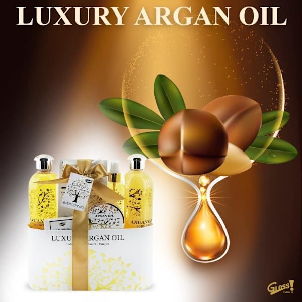 Present Set - GLOSS - Naturbadrum med arganolja - 6 stycken - Vuxen - Unisex