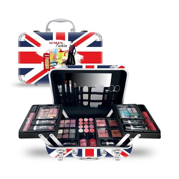 Sminklåda - GLOSS - London Collection - 62 delar - Resväska format - Svart Svart
