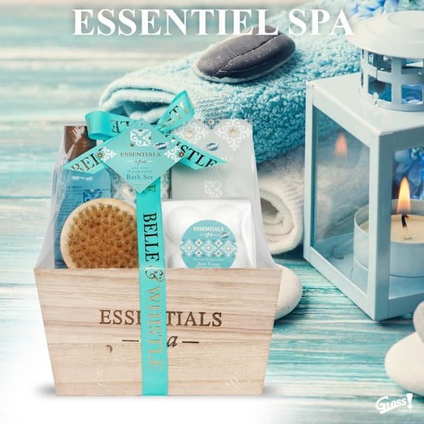 Kylpysetti - Essentials Spa - 5kpl - Suihkugeeli 160ml - Kehovoide 100ml - Kylpykristallit 100g