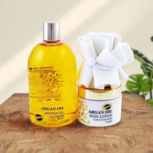 Badkit - Natur - Arganolja - 500ml duschgel - 200ml lotion - 1 EVA-svamp