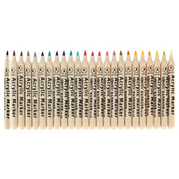 24-pak – Vandfaste tuscher til sten, glas, stof & DIY multicolor