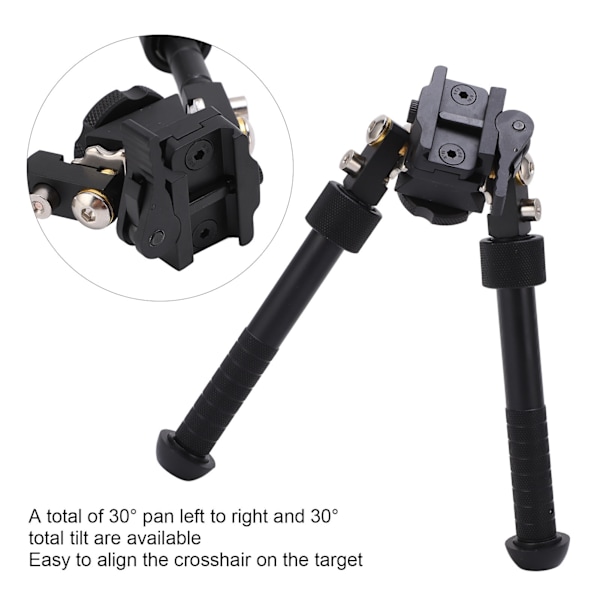 Tilt 360 Graders Rotationsbar V8 Bipod Justerbar Rail Mount Rotationsadapter Stativ för Utomhusjakt Svart