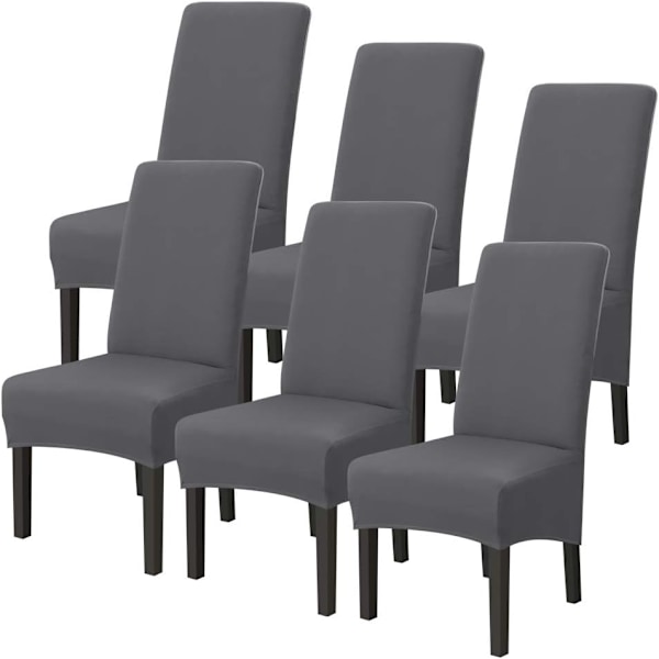 Stolsöverdrag Stretch Hög Rygg Avtagbart Gray