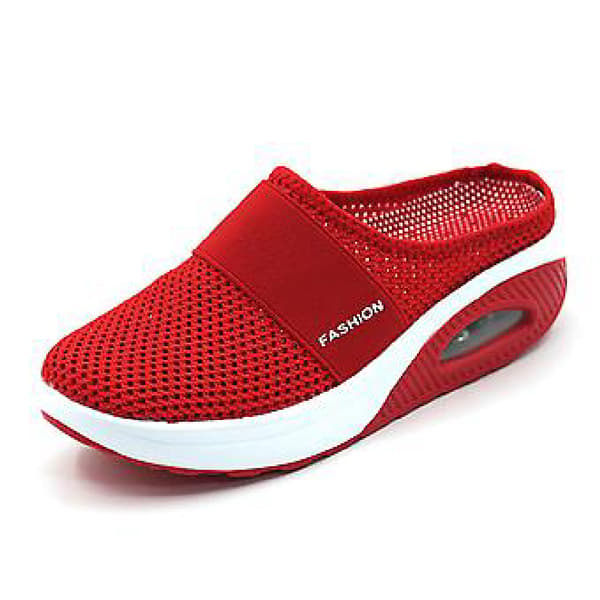 Gåsko Åndbare Casual Mesh Slip-on Gåsko (42 Rød)