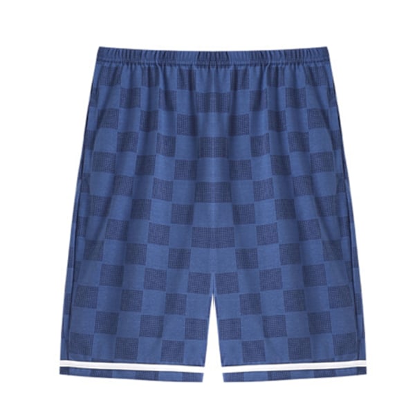 Herr Kort Pyjamas Set Man Sommar Tunn Bomullsbyxor Tryck Casual Hem Loungewear V-Hals XXL