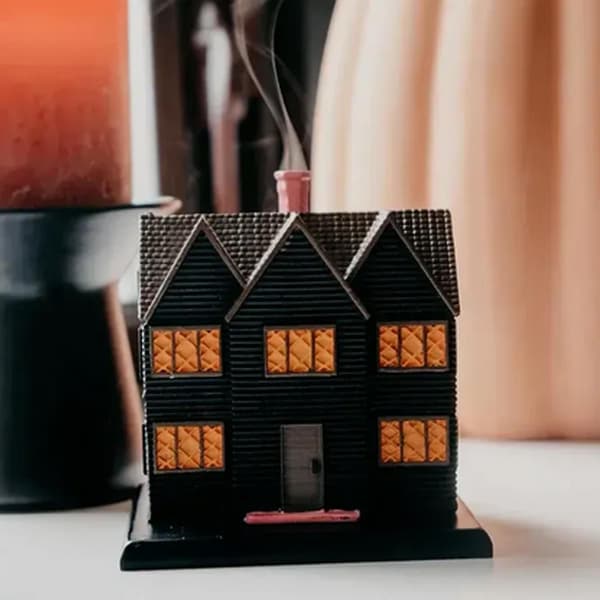 Heksehus Røgelsebrænder, Halloween Røgelsebrænder Ornament, Julelandsby Hus Røgelsebrænder Spøgelses Røgelseholder