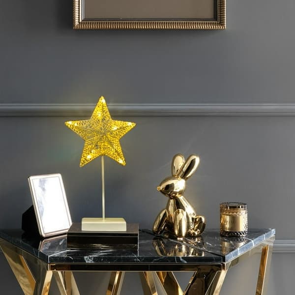 Femuddig Stjärnformad Bordslampa Mini Julgran Koppar Present Rotting