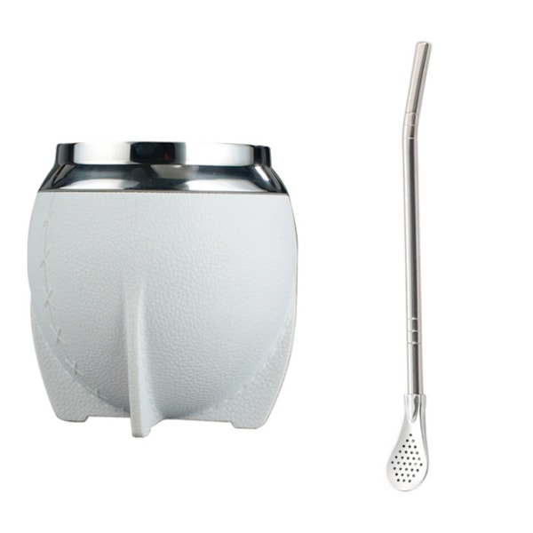280ml Yerba Mate Kopp, Levereras med 1 Portabel Isoleringshalm, Rostfri Vattenflaska i Lönn Rosado