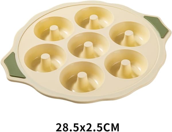 Silikone bageform genanvendelig cupcake muffin bageplade donut trekant kage bageform, 7-huls (til donut)