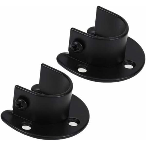 Väggmonterad klädstångshållare, gardinstångsfäste, duschdraperistångsfäste för klädstång med 1,26 tums diameter, 2-pack