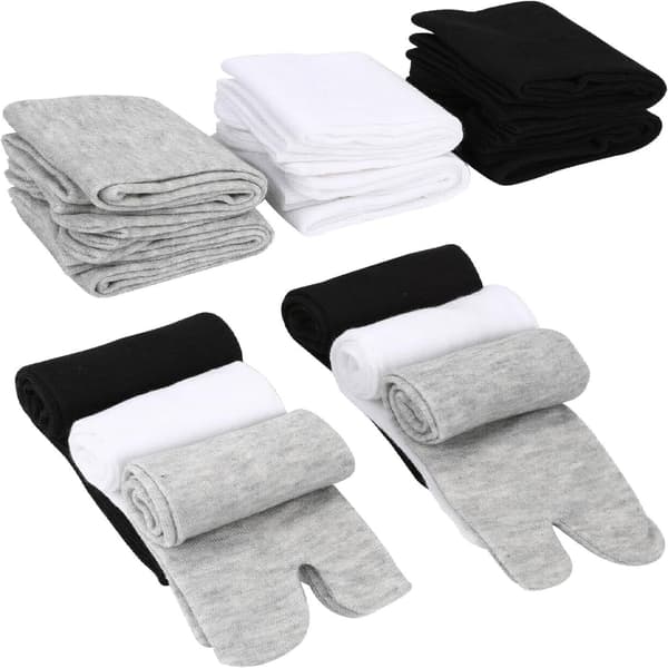 Par Unisex Tabi Flip Flop Sokker Geta Sokker Bomuld Split Toe Tabi Sokker Elastisk til Kvinder og Mænd, Multicolor