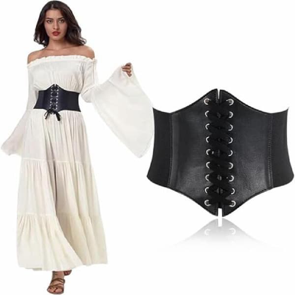 Blonde midjebelte korsett elastisk midjebelte, lærspenne underbryst korsettbelte bustier kvinner