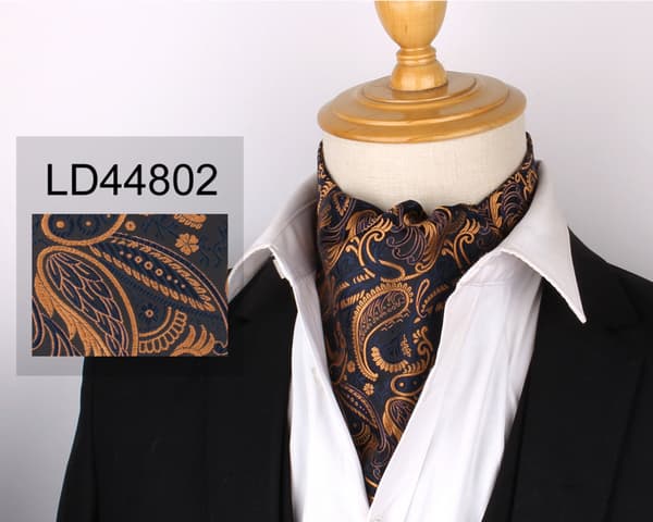 Ascot Cravat Slips for men Paisley Jacquard Silkevevd Blomsterskjerf, LD44802