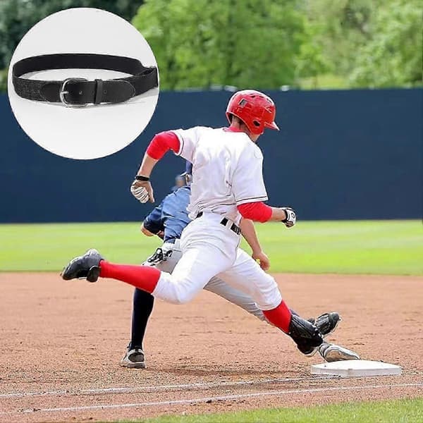 Baseballbelte for voksne, elastisk bånd, justerbar lengde, kunstskinnmateriale, egnet for baseball og softball, unisex A25 56-116cm