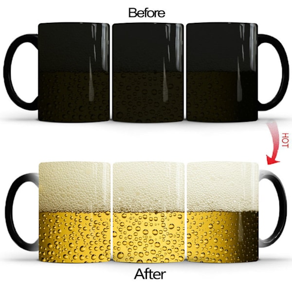 Öl Bubbla Färgskiftande Mugg Keramisk Kaffemugg Termisk Tekopp Nyhetspresent