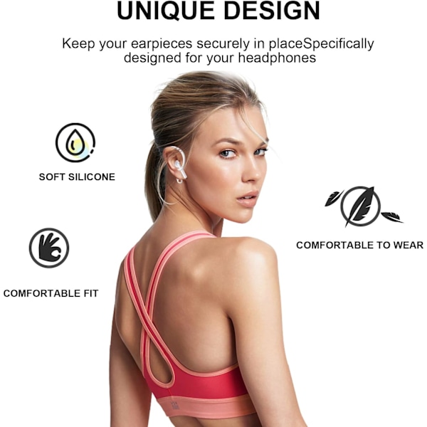 Par Silikon Anti-förlorade Öronkrokar Kompatibla med AirPods 3 & 2 & 1