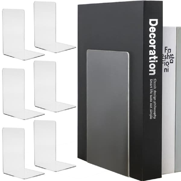 Plexilasikirjatuki, 6 kpl - Kirkas ja moderni-FY-