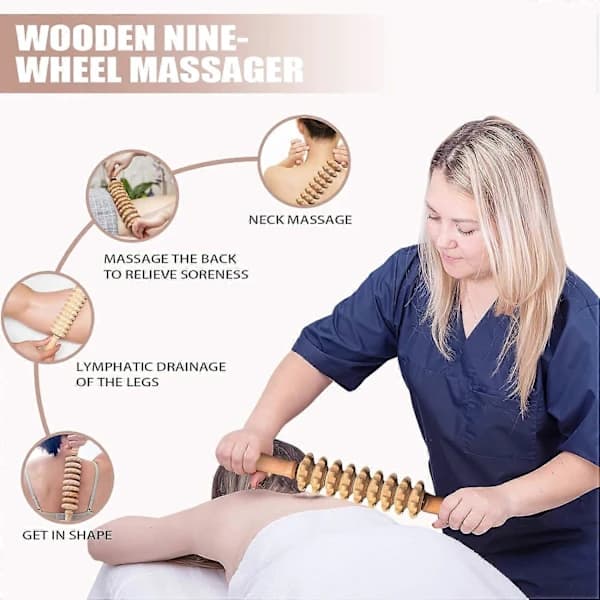 Professionella massageverktyg för träterapi 3-i-1 Maderoterapi-kit Trämassager Lymfdränagemassager【PL】