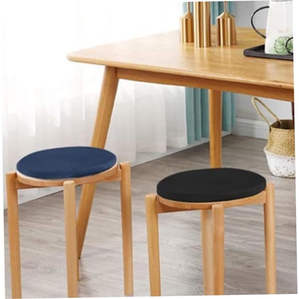 Rund stolsdyna, 33 cm memory foam sittdyna och sittkudde, halkfri mjuk rund pallkudde, stolsdyna, blå