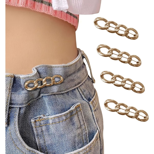 Justerbara Jeansknappar, Inget Behov av att Sy Löstagbara Knappnålar, Perfekt Passform Löstagbar Direktknapp. (Gyllene Cirkel)