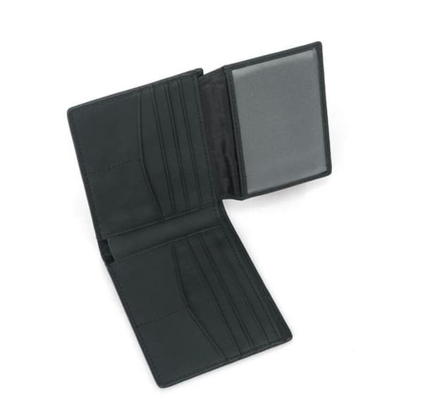 RFID carbon pung i ægte læder Sort Black one size