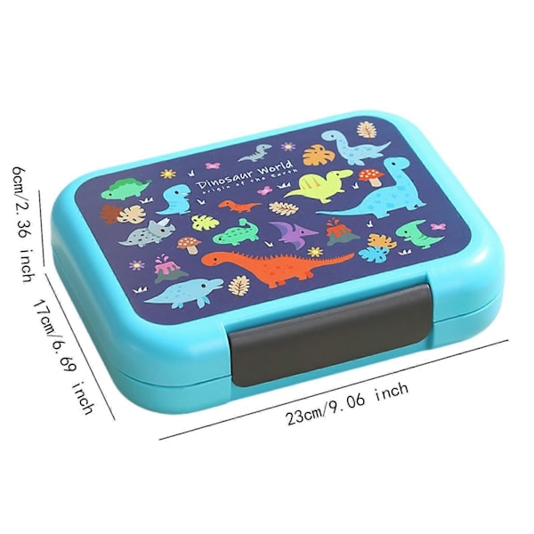 Matlåda Tecknad Lätt Att Bära Återanvändbar Bento Box för Kontor Vandring Kök Blue 23x17x6cm