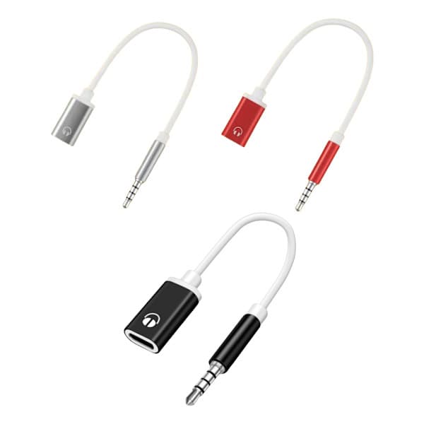 3,5 mm hann til Type C hunn hodetelefonkontaktadapter USB C til Aux lydkabel sølv Silver