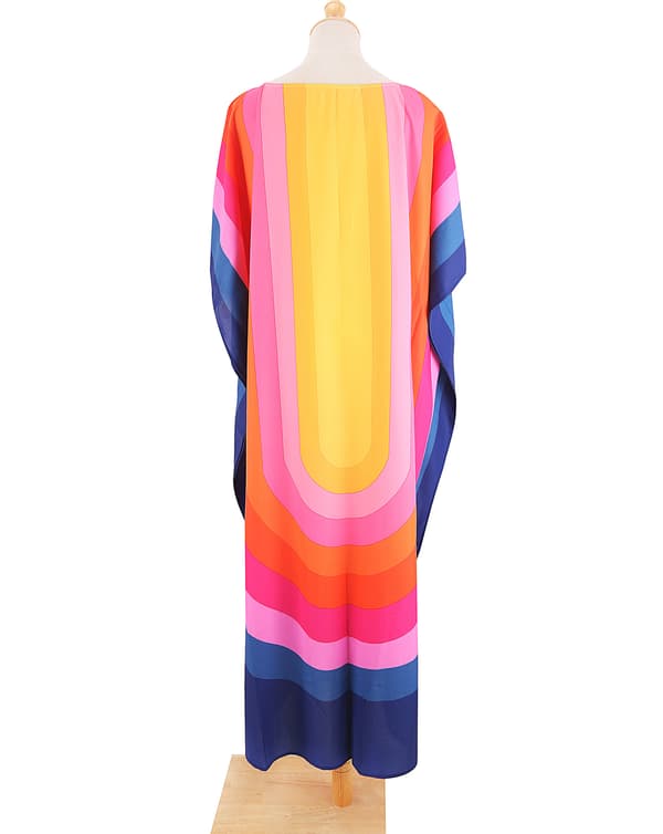 Dame strandkjole i regnbuefarver, plus size Green