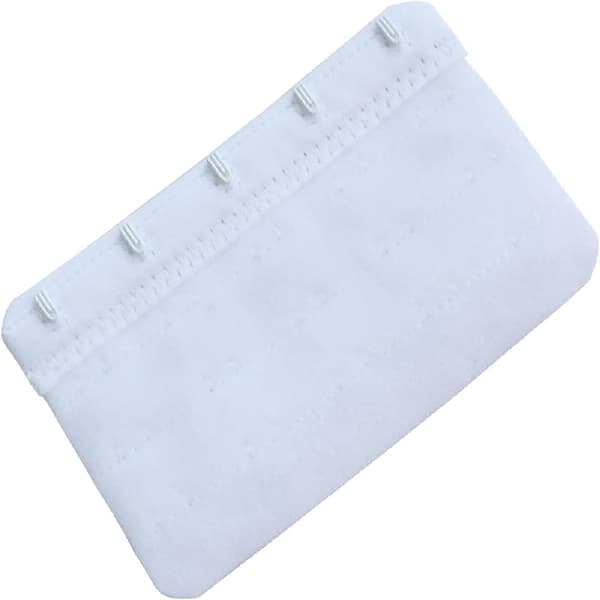 Blød og behagelig bh-forlænger med 5 hægter, måler 5,7 cm x 6 cm. white