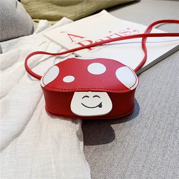 Liten Crossbody Axelväska för Flickor Casual Svampar Handväska Söt Handväska för Barn NO:6