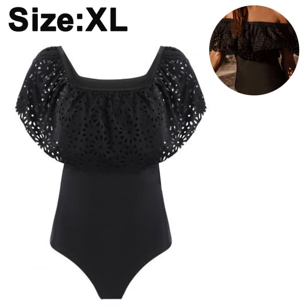 Crop Top Off Shoulder Ruffle Badedrakt for kvinner XL